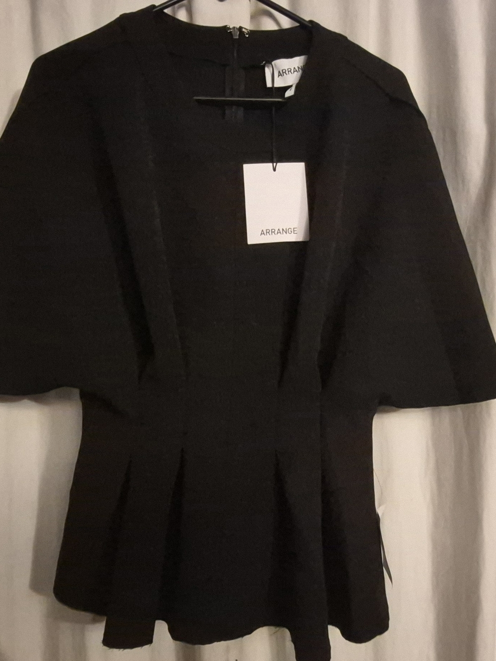 ARRANGE Black Structured Peplum Top